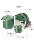 Caraway 22-Piece Nonstick Ceramic Cookware Set - Includes Fry Pans, Sauce Pan, Sauté Pan, Dutch Oven, Petite Cooker, Stir Fry Pan, Rondeau, Stock Pot, Lids & Storage Organizers - Sage