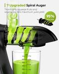 Jocuu Slow Masticating Juicer Machines with Soft Hard Modes Easy to Clean Quiet Motor & Reverse Function, Cold Press Juicer for Fruit & Vegetable, 90% Juice Yield, with Brush & Recipes (Grey)