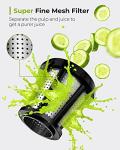 Jocuu Slow Masticating Juicer Machines with Soft Hard Modes Easy to Clean Quiet Motor & Reverse Function, Cold Press Juicer for Fruit & Vegetable, 90% Juice Yield, with Brush & Recipes (Grey)