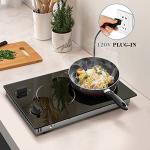 Hobsir 2 Burner Electric Cooktop, 110v Electric Stove Top Burner 12 inch Knob Control Countertop & Built-in Radiant Electrics Stove with Residual Heat Indicator, Over-Temperature Protection