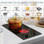 Hobsir 2 Burner Electric Cooktop, 110v Electric Stove Top Burner 12 inch Knob Control Countertop & Built-in Radiant Electrics Stove with Residual Heat Indicator, Over-Temperature Protection