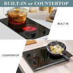 Hobsir 2 Burner Electric Cooktop, 110v Electric Stove Top Burner 12 inch Knob Control Countertop & Built-in Radiant Electrics Stove with Residual Heat Indicator, Over-Temperature Protection