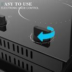 Hobsir 2 Burner Electric Cooktop, 110v Electric Stove Top Burner 12 inch Knob Control Countertop & Built-in Radiant Electrics Stove with Residual Heat Indicator, Over-Temperature Protection