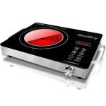 Portable Infrared Burner 3500W Electri Burner with 3 Hours Timer-Electric Hot Plate Touch Control Panel Adjustable Heating Power Glass Plate Electric Cooktop for Cooking (Black)