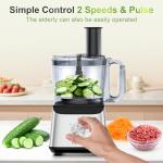 Facelle Electric Food Processor 10 Cup Large Bowl with 6.8oz Grinder, 600W Vegetable Chopper for Mincing, Dicing, Shredding, Puree & Kneading Dough, Great for Cheese Grater, Hummus, Meat and Salsa