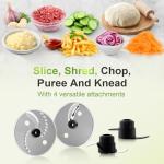 Facelle Electric Food Processor 10 Cup Large Bowl with 6.8oz Grinder, 600W Vegetable Chopper for Mincing, Dicing, Shredding, Puree & Kneading Dough, Great for Cheese Grater, Hummus, Meat and Salsa