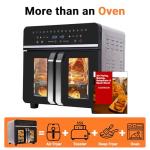 24Qt Large Air Fryer Toaster Oven Combo - French Double Door Airfryer, 15 Cooking Functions Touch Dual Zone Independent Control Electric Oven, Stainless Steel Air Fryers Oven 13 Accessories & Cookbook