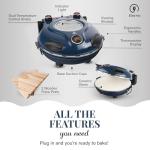 PIEZANO Crispy Crust Pizza Oven by Granitestone – Electric Pizza Oven Indoor Portable, 12 Inch Indoor Pizza Oven Countertop, Pizza Maker Heats up to 800˚F for Stone Baked Pizza at Home - Navy