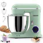 CEBORY 3-IN-1 Electric Stand Mixer, 6.5QT Bowl 660W 10-Speed Kitchen Mixer, Household Food Mixers include Dough Hook, Beater and Whisk, Bread Cake Mixer for Baking and Most Home Cooks, Agave Green