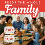 Gourmia Air Fryer Toaster Oven Combo - All-in-One 14-Quart Digital Air Fryer Toaster Oven with Rotisserie & Dehydrator – 12 Presets, Guided Cooking Prompts, 1750W, Dishwasher-Safe Accessories