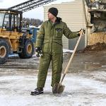 RefrigiWear Iron-Tuff Insulated Coveralls with Hood, -50 F Comfort Rating, (Navy), (Small)