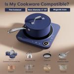 CIARRA CATIH1A-M Portable Induction Cooktop, Slim Single Electric Countertop Burner with Sensor Touch and Digital time, Blue