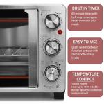 MegaChef 26.4 Quart French Door Multi-Function Stainless Steel Electric Toaster Oven with Temperature & Timer Control and Broil, Bake & Toast Functions