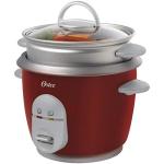 Oster 6-Cup Rice Cooker with Steamer, Red (004722-000-000)