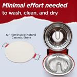 CULINARY CHEF Electric Pizza Oven with Ceramic Stone, Viewing Window, Adjustable Heat Control, Timer and 1200W Baking Power, DIY Homemade Pizzeria, Large 12” Pie Capacity (Red)