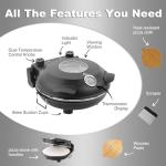 Pizza Maker Electric, 4-Min-Pizza in 1200W Pizza Oven, 31cm Refractory Stone Plate, Max 420℃ Pizza Maker with 5 Cooking Levels, inkl. Pizza Peels & Scraper & Recipe, Black (black)