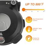 Pizza Maker Electric, 4-Min-Pizza in 1200W Pizza Oven, 31cm Refractory Stone Plate, Max 420℃ Pizza Maker with 5 Cooking Levels, inkl. Pizza Peels & Scraper & Recipe, Black (black)