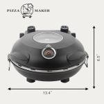 Pizza Maker Electric, 4-Min-Pizza in 1200W Pizza Oven, 31cm Refractory Stone Plate, Max 420℃ Pizza Maker with 5 Cooking Levels, inkl. Pizza Peels & Scraper & Recipe, Black (black)