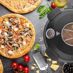 Pizza Maker Electric, 4-Min-Pizza in 1200W Pizza Oven, 31cm Refractory Stone Plate, Max 420℃ Pizza Maker with 5 Cooking Levels, inkl. Pizza Peels & Scraper & Recipe, Black (black)