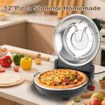 Pizza Maker Electric, 4-Min-Pizza in 1200W Pizza Oven, 31cm Refractory Stone Plate, Max 420℃ Pizza Maker with 5 Cooking Levels, inkl. Pizza Peels & Scraper & Recipe, Black (black)