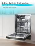 BLACK+DECKER 24" Built-In Dishwasher, 12-Place Setting Capacity with Stainless Steel Tub, Dish Washer with 5 Wash Programs and Smart Wash Cycle, ENERGY STAR Certified, BDW100MB, Black