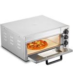 VEVOR Commercial Pizza Oven Countertop, 16" Single Deck Layer, Stainless Steel Electric Pizza Oven with Stone and Handle, Multipurpose Indoor Pizza Maker for Restaurant Home Pretzels Baked