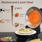 YIBAKE 12" Electric Pizza Oven - Countertop Pizza Maker with Ceramic Stone, Heats up to 800°F, Portable Indoor Pizza Oven for Homemade Pizzas, Grey