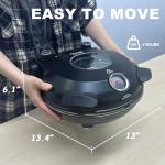 YIBAKE 12" Electric Pizza Oven - Countertop Pizza Maker with Ceramic Stone, Heats up to 800°F, Portable Indoor Pizza Oven for Homemade Pizzas, Grey