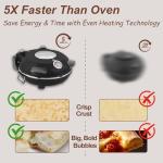 YIBAKE 12" Electric Pizza Oven - Countertop Pizza Maker with Ceramic Stone, Heats up to 800°F, Portable Indoor Pizza Oven for Homemade Pizzas, Grey