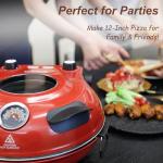 YIBAKE 12" Electric Pizza Oven - Countertop Pizza Maker with Ceramic Stone, Heats up to 800°F, Portable Indoor Pizza Oven for Homemade Pizzas, Grey
