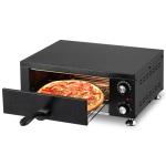 Commercial Pizza Oven Countertop, 1100W Stainless Steel Electric Pizza Oven, Indoor Pizza Maker with Timer/Crumb Tray, Single Deck Layer Pizza Cooker for Restaurant Home