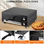 Commercial Pizza Oven Countertop, 1100W Stainless Steel Electric Pizza Oven, Indoor Pizza Maker with Timer/Crumb Tray, Single Deck Layer Pizza Cooker for Restaurant Home