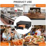 Commercial Pizza Oven Countertop, 1100W Stainless Steel Electric Pizza Oven, Indoor Pizza Maker with Timer/Crumb Tray, Single Deck Layer Pizza Cooker for Restaurant Home