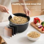 Narcissus 3.5-Cup Rice Cooker for 1-3 People, Multifunctional for Rice, Oatmeal, Quinoa - Slow Cook, Steam, Cook Rice & Steam Dish Together, White
