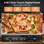 2025 Upgraded Pizza Oven, Indoor Pizza Oven Heats up to 840°F, Bake 12 Inch Pizzas in 90 Seconds, 6 Touchscreen Presets Countertop Electric Pizza Maker with Pizza Stone&Peel&Cutter Included