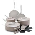 GreenPan Nova 10-Piece Cookware Pots & Pans Set, Oprah’s Favorite Things 2024, PFAS-Free Ceramic Nonstick, Fry, Sauté, Stockpot, Utensils, Lids, Induction Suitable, Dishwasher & Oven Safe, Clay
