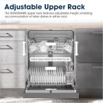 Sharp SDW6504MS Stainless Steel Dishwasher, 24-inch Pocket Handle, 52 dB, Hybrid Tub, 12 Place Settings, 5 Cycles, Heated Dry