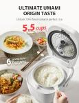 TOSHIBA Umami Smart Rice Cooker 5.5-Cup Uncooked, Fuzzy Logic, 15-in-1 Functions, Digital Display, Delay Timer, Keep Warm, Nonstick Inner Pot, White