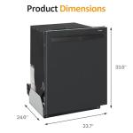 SUNVIVIPRO 24" Built-in Dishwasher, Stainless Steel Dishwasher Machine with Adjustable Racks, 14–16 Place Settings Large Capacity Dish Washer, 8 Wash Programs, Energy Star Certified, Black