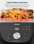 Toshiba 7.7QT Air Fryer, Family-Size for Quick and Easy Meals, 12 Preset Menus and Menu-IQ Function, 1°F Precision, 90% less fat, Double-sided Handles Easy Carrying