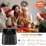 DEIME Air Fryer 7.2 QT 1700W Oilless Oven Healthy Cooker Air Fryers Large Capacity with 8 Presets, Visible Cooking Window, LCD Touch Screen, Customerizable Cooking, Non-Stick Basket (Black)