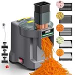 WantJoin 5-in-1 Electric Food Processor & Vegetable Chopper - Multifunctional Commercial Dicer with Stainless Steel Blades for Slicing (2.5mm), Dicing (6/8/12mm), Chopping (2.5mm), Shredding