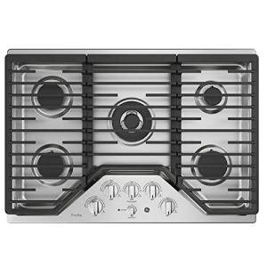 GE PGP9030SLSS 30 Inch Gas Cooktop, Solid Black