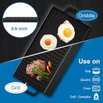 36 inch Gas Cooktop with Grill/Griddle, Gas Stove Top with 5 Italy Sabaf Sealed Burners, Max 48,300 BTU Built-in Gas Stove, 304 Stainless Steel Propane Cooktop, NG/LPG Convertible, CSA Certified