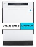 BLACK+DECKER 24" Built-In Dishwasher, 12-Place Setting Capacity with Stainless Steel Tub, Dish Washer with 5 Wash Programs and Smart Wash Cycle, ENERGY STAR Certified, BDW100MW, White