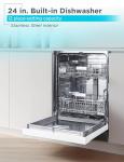 BLACK+DECKER 24" Built-In Dishwasher, 12-Place Setting Capacity with Stainless Steel Tub, Dish Washer with 5 Wash Programs and Smart Wash Cycle, ENERGY STAR Certified, BDW100MW, White