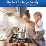 Gas Cooktop 30 Inch, Amzgachfktch 5 Burners Gas Stove, Built-in NG/LPG Convertible Gas Stove Top, Black Tempered Glass Propane Cooktop with Thermocouple Protection