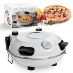 Cook With Color Electric Indoor Pizza Oven – Crispy Crust Countertop Pizza Maker, Heats up to 800˚F, 12 Inch Ceramic Stone, Dual Temperature Control Knobs, Bamboo Peel Included, Off White
