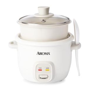 AROMA® CoreCoat Rice Cooker with Pop-Up Food Steaming Basket (4 Cups Cooked, 2 Cups Uncooked)