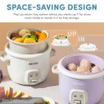 AROMA® CoreCoat Rice Cooker with Pop-Up Food Steaming Basket (4 Cups Cooked, 2 Cups Uncooked)